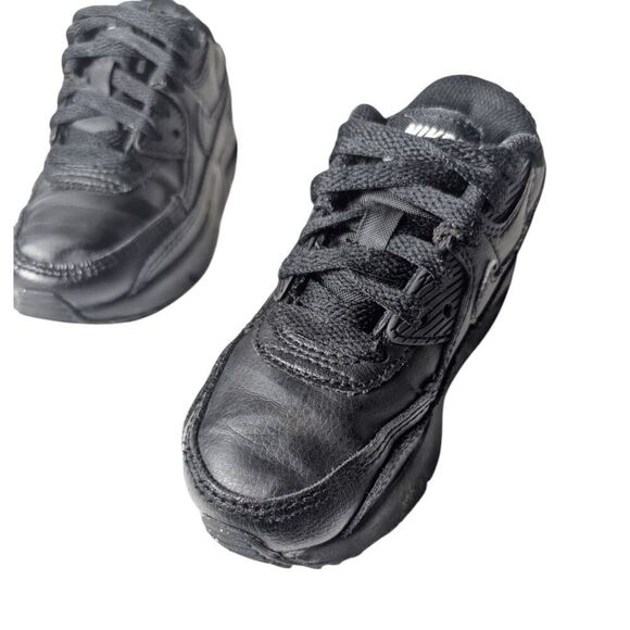 NIKE Air Max 90 "Triple Black" TD Sneakers Size 10.5C - Picture 9 of 11